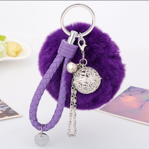 Kathrono Accessories - 🎀 Lovely super soft fuzzy fluffy pom pom ball bell keychain